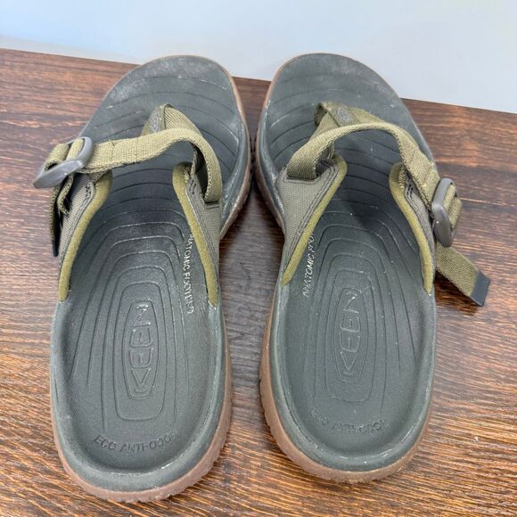 Keen Mens SOLR (Sand. Ocean. Lake. River) army green nylon strap sandal size 10 - Picture 6 of 10
